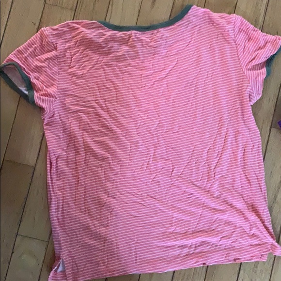 American eagle peach pink striped shirt - Picture 2 of 3